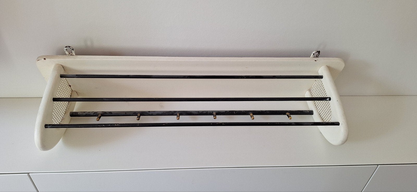 Jaren 50 / 60 vintage wandkapstok, Wandkapstok, Gebruikt, Ophalen of Verzenden, Minder dan 100 cm
