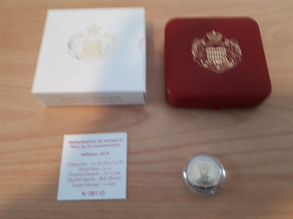 2 Euro Monaco 2019 - Proof, Postzegels en Munten, Munten | Europa | Euromunten, Ophalen of Verzenden, Monaco, 2 euro, Losse munt