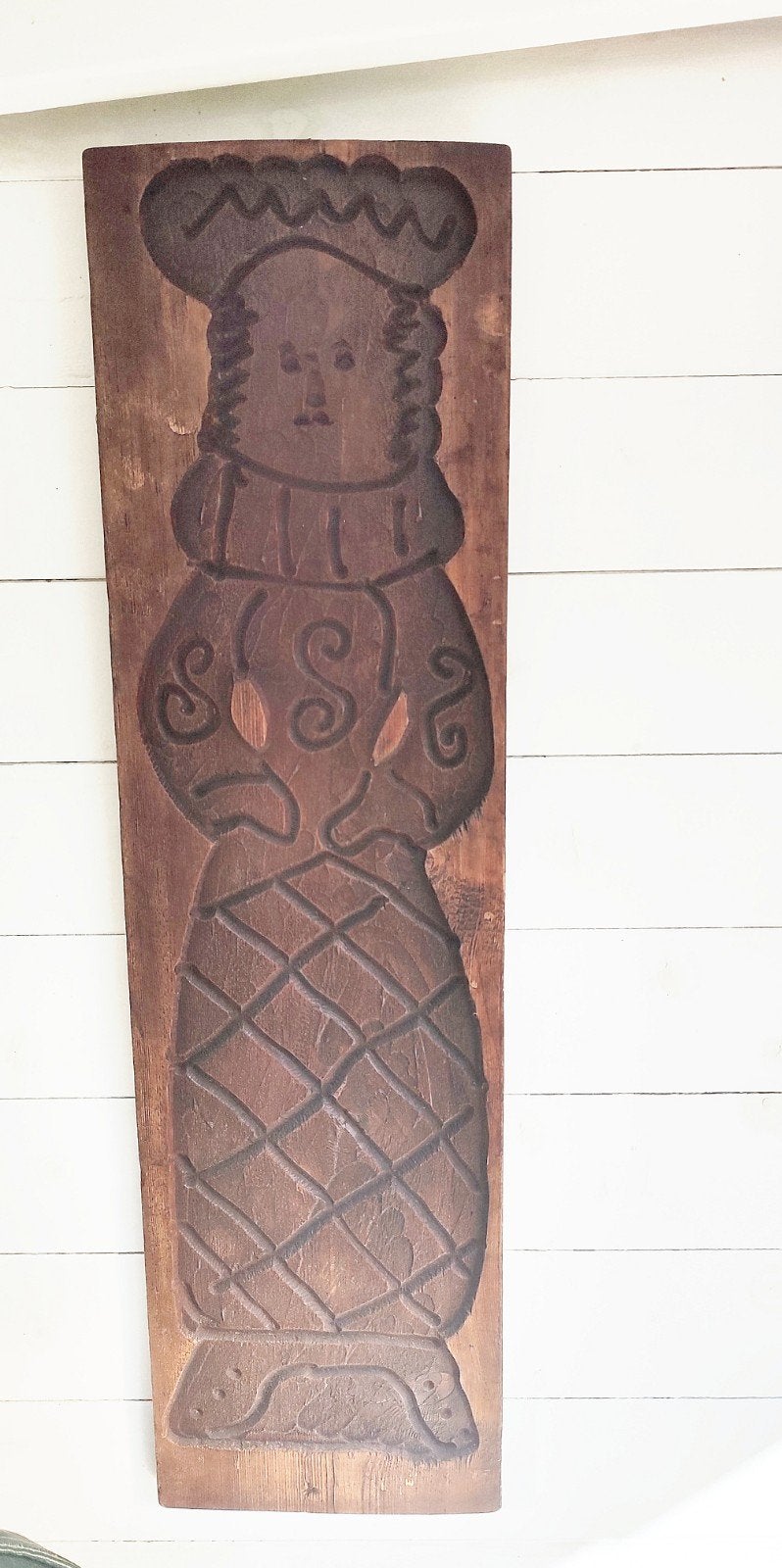 Antieke houten speculaasplank - Vrouwfiguur, Ophalen of Verzenden