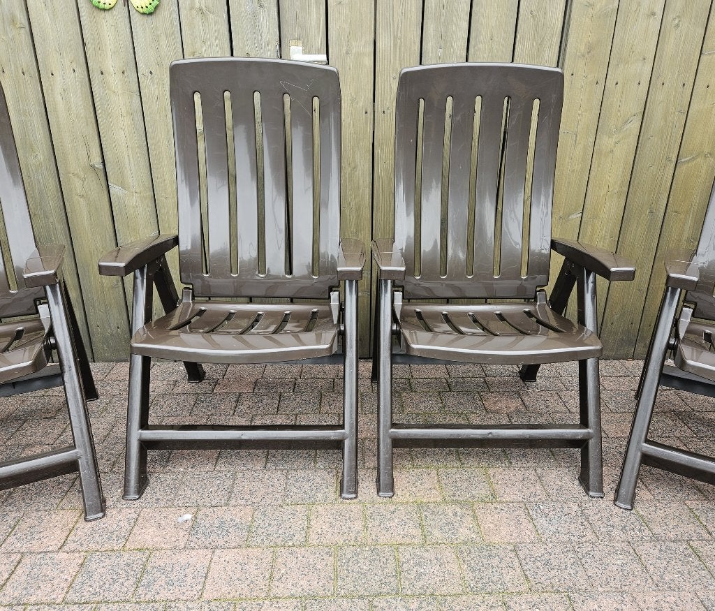 2x JARDIN kunststof tuinstoelen / standenstoelen, Tuin en Terras, Tuinstoelen, Ophalen, Zo goed als nieuw, Kunststof, Verstelbaar