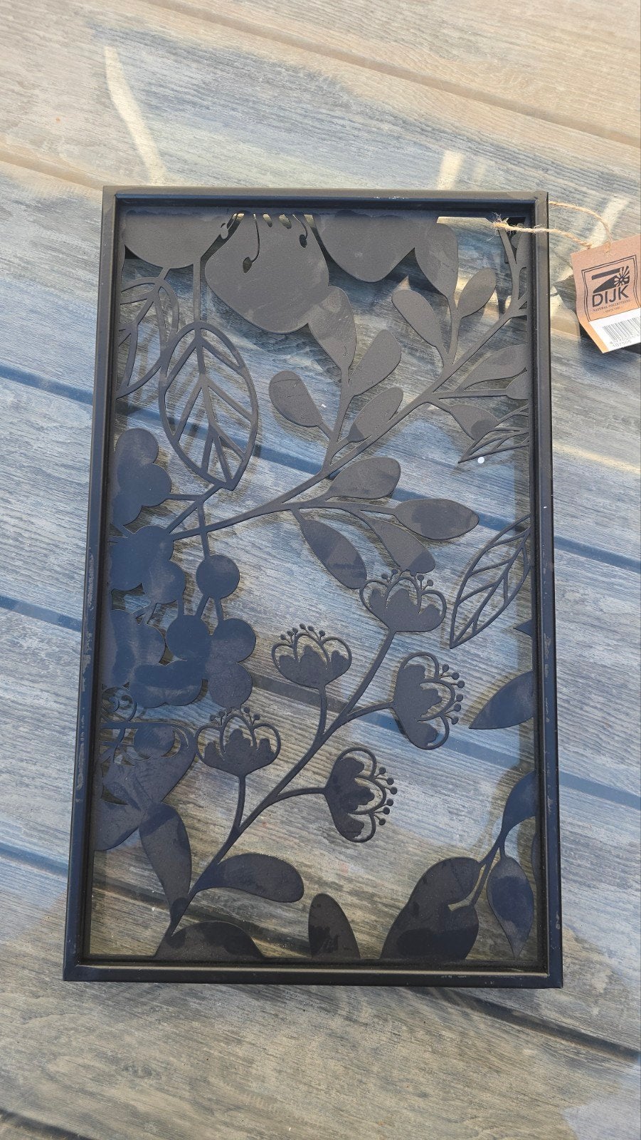 Dijk Naturals metalen wanddecoratie bloemen/bladeren, Huis en Inrichting, Metaal, Zwart, Ophalen of Verzenden, Botanisch