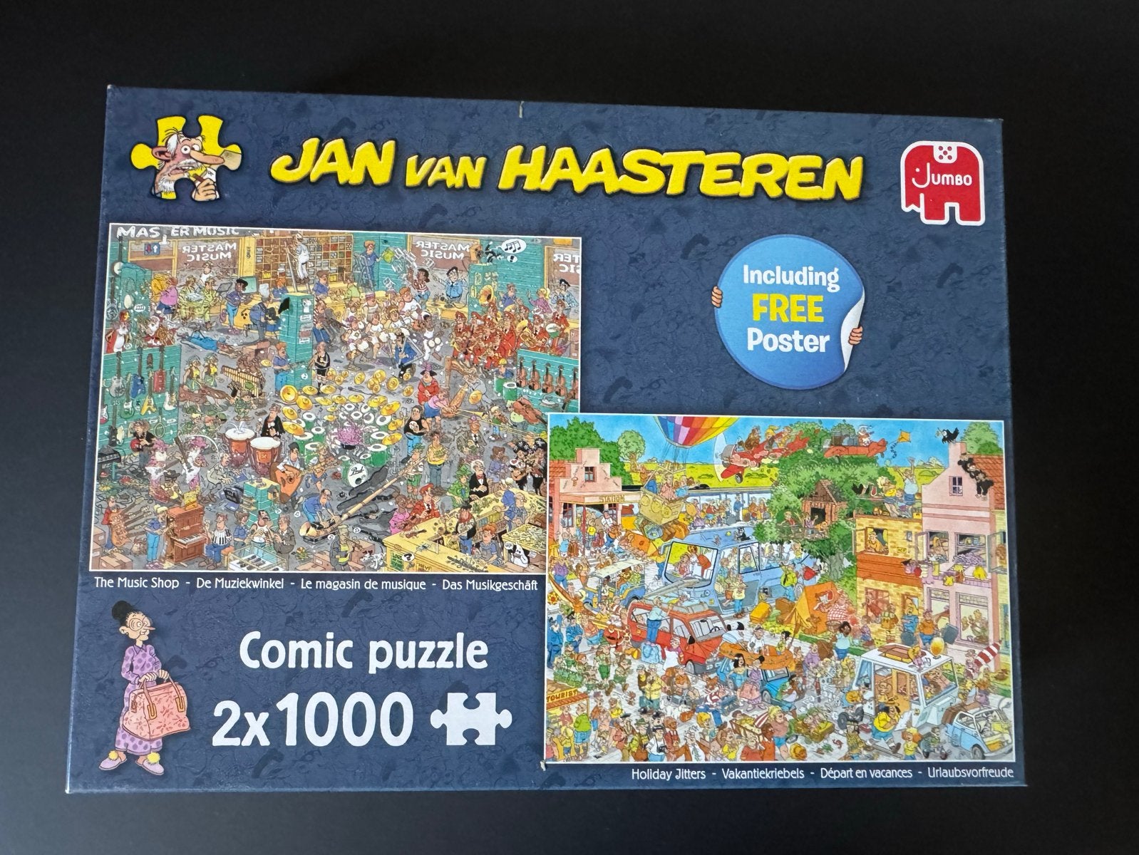 Jan van Haasteren Puzzel 2x1000 stukjes, Ophalen of Verzenden, 500 t/m 1500 stukjes, Zo goed als nieuw, Legpuzzel