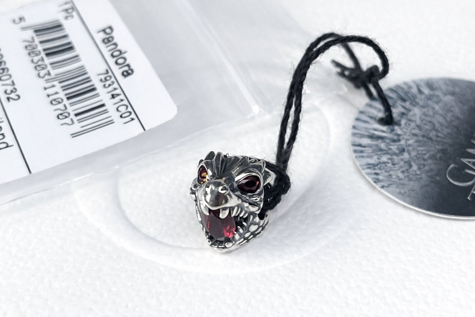 NIEUW Game of Thrones Pandora bedel DRAAK 793141C01, Ophalen, Nieuw, Zilver, Pandora