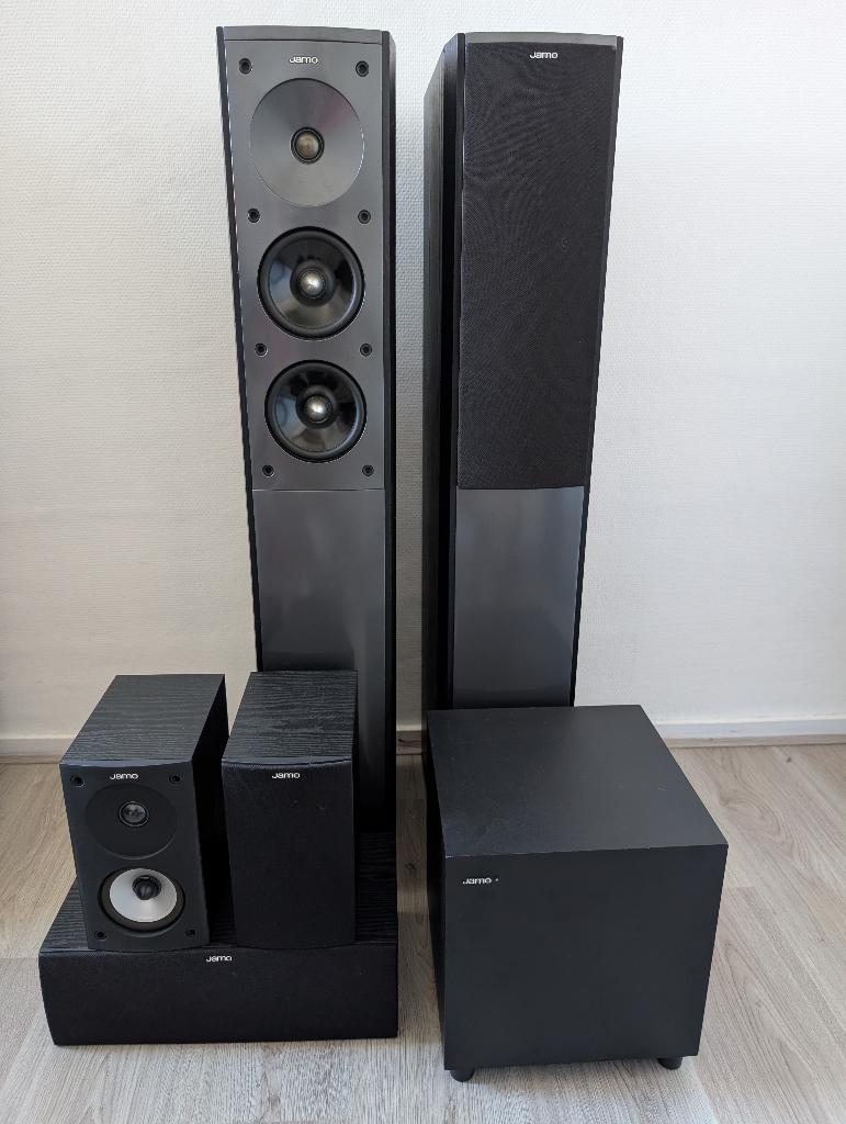 JAMO 5.1 Surround! - Helemaal compleet, Audio, Tv en Foto, 70 watt of meer, Zo goed als nieuw, 5.1-systeem, Overige spelers