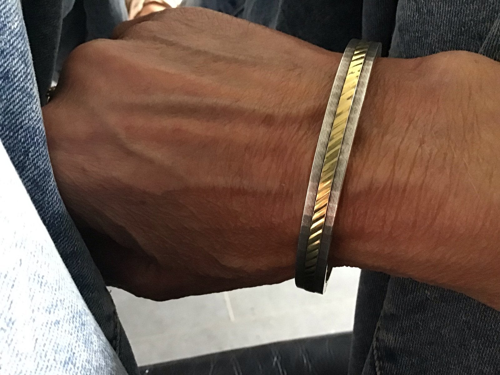 Stijlvolle bicolor armband - Goud en Zilver, Ophalen of Verzenden, Zilver