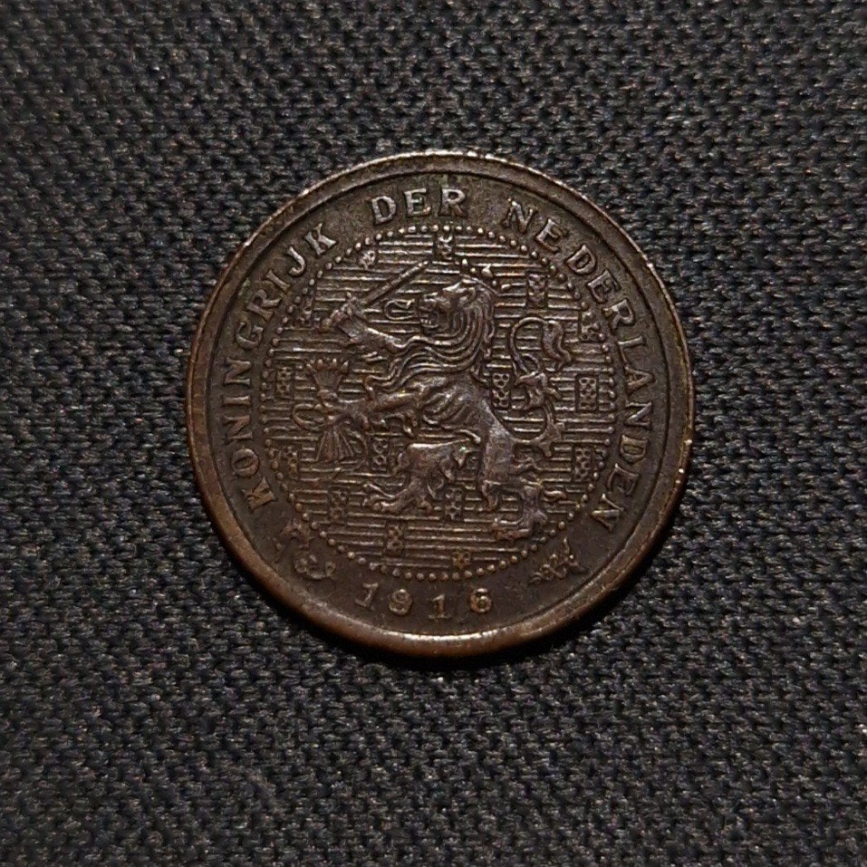 1/2 cent 1916, Verzenden, Koningin Wilhelmina, Overige waardes, Losse munt