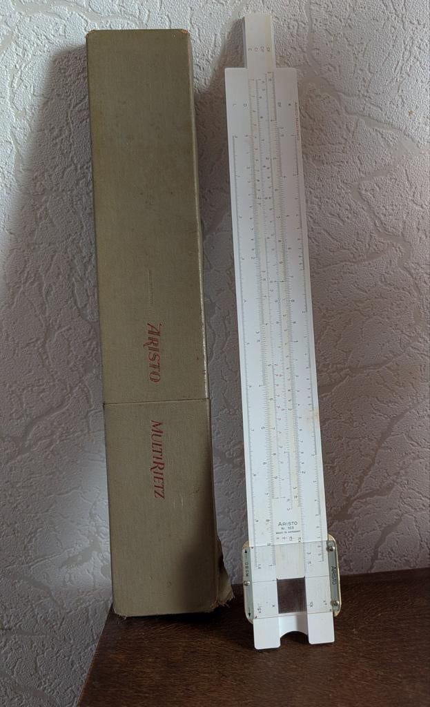 Aristo MultiRietz rekenliniaal met originele doos, Antiek en Kunst, Antiek | Gereedschap en Instrumenten, Ophalen of Verzenden