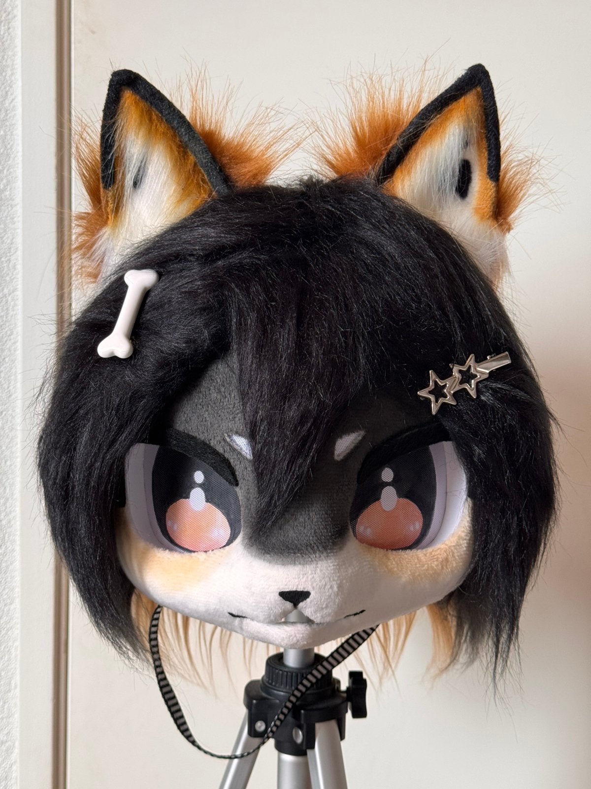 Zwart/tan Shiba Inu geïnspireerd furry/kigurumi hoofd, Ophalen of Verzenden, Nieuw