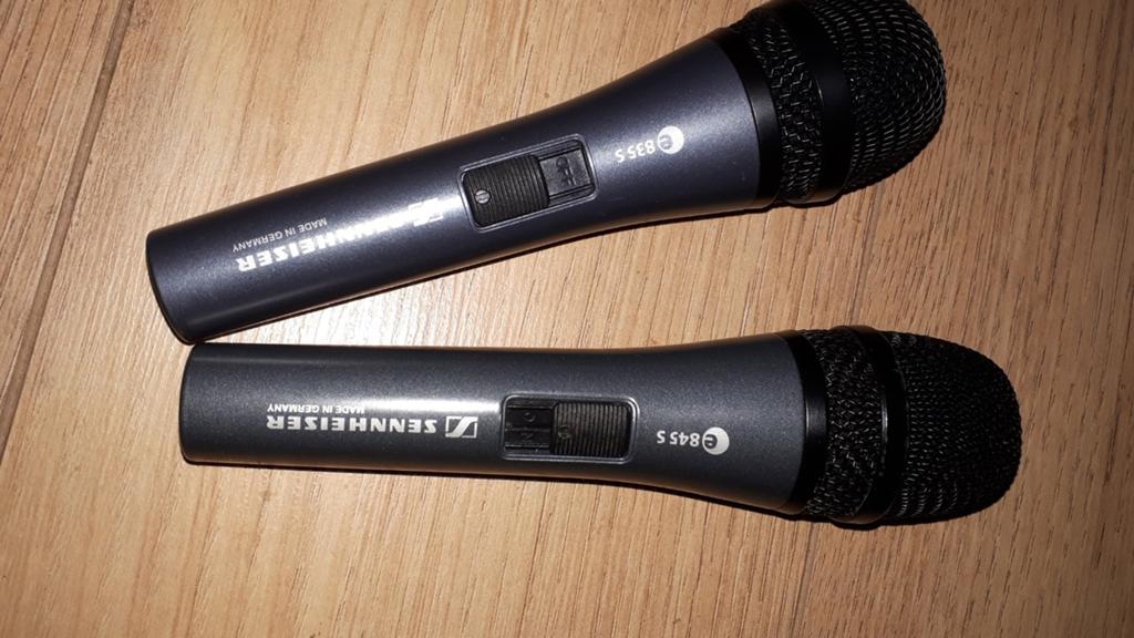 Sennheiser E835S en E845S microfoons met kabels en hoes, Muziek en Instrumenten, Microfoons, Ophalen of Verzenden, Zo goed als nieuw