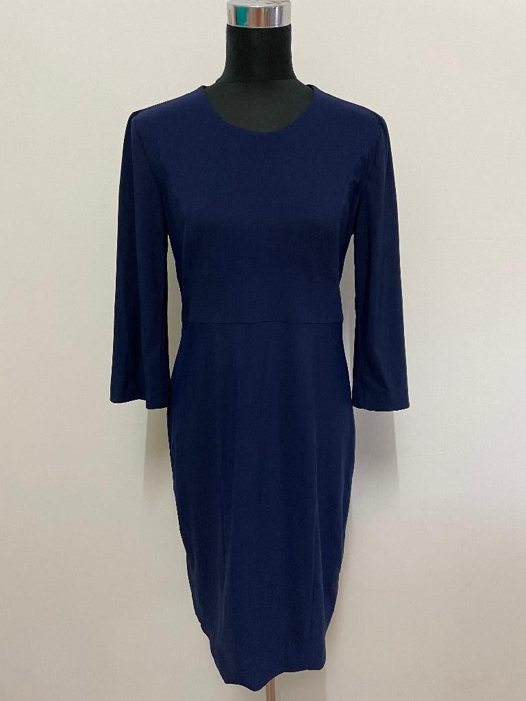 J60 - Marineblauwe LaDress jurk maat M (1), Ophalen of Verzenden, Zo goed als nieuw, Blauw, Knielengte