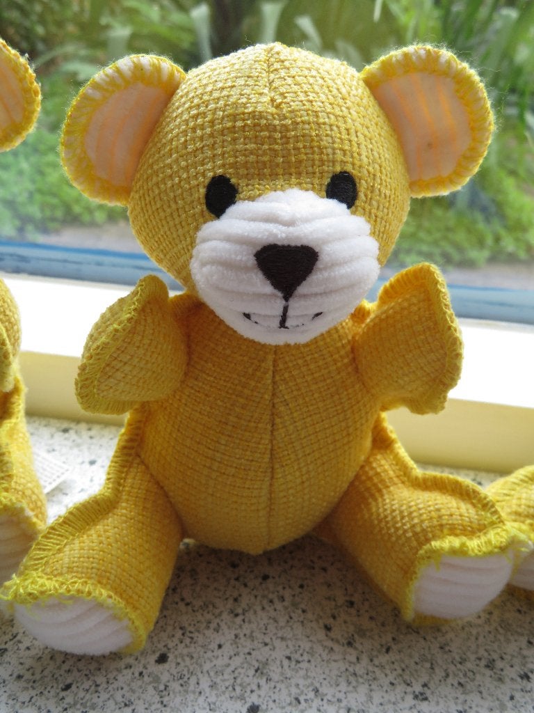 3 x Beer of beertje van Hema geel katoen met wit velours, Kinderen en Baby's, Speelgoed | Knuffels en Pluche, Zo goed als nieuw