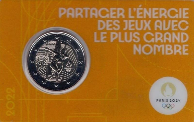 Frankrijk 2 Euro Olympics 2022 BU Coincard - Oranje, Ophalen of Verzenden, Frankrijk, 2 euro, Setje