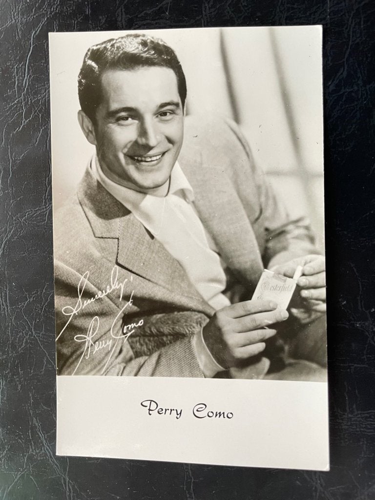 ansichtkaart / kaart van Perry Como met handtekening., Verzamelen, Verzenden, 1960 tot 1980, Sterren en Beroemdheden