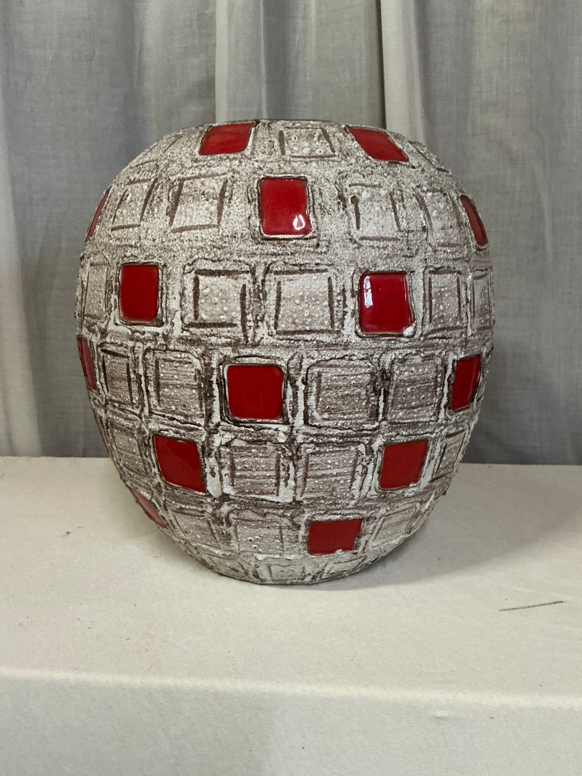 Vintage balvaas,Schlossberg keramiek Rubin decor ,200/30, Ophalen of Verzenden