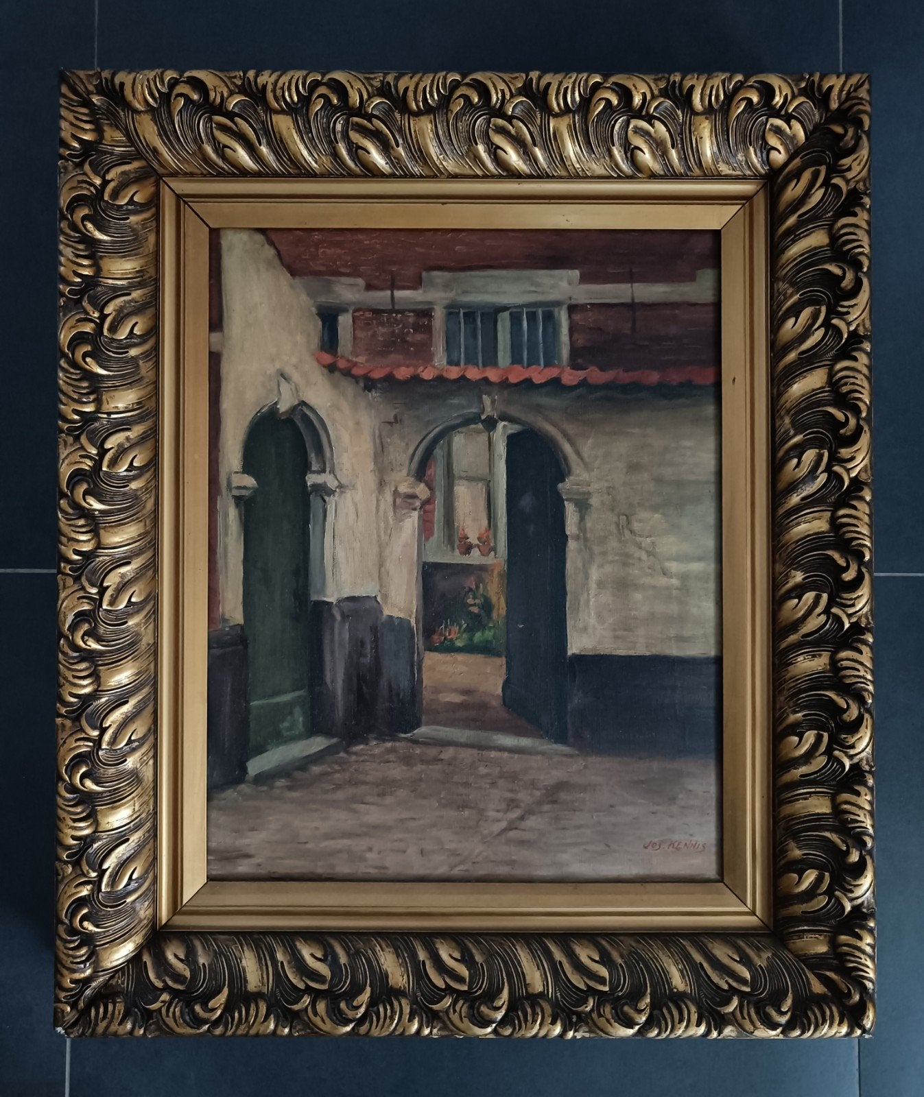 Schilderij van Jos Kennis., Doek, Realistisch, Origineel werk, Ophalen of Verzenden