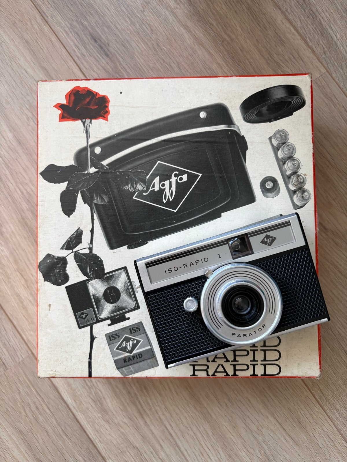 Agfa Iso-Rapid I Giftset Jaren '60 - Vintage Camera Collecti, Audio, Tv en Foto, Fotocamera's Analoog, Gebruikt, Compact, Overige Merken