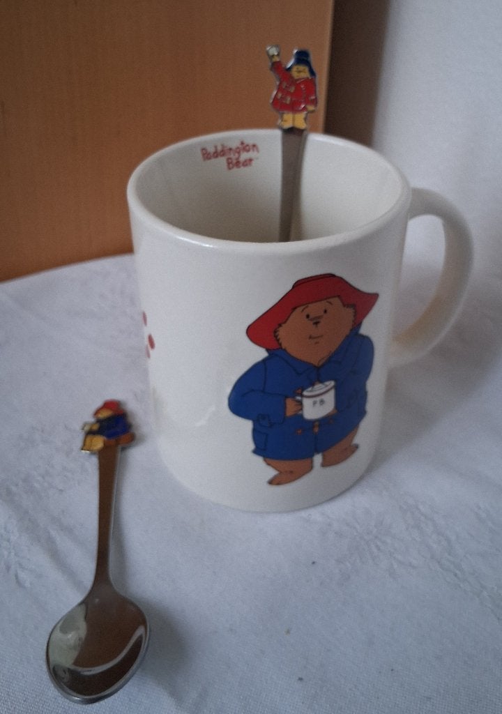 Douwe Egberts mok Paddington en  2 lepeltjes *eureka*, Ophalen of Verzenden, Zo goed als nieuw, Gebruiksvoorwerp
