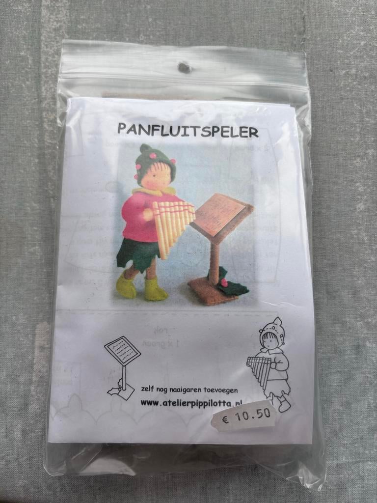 Vilt kabouter panfluitspeler knutselpakket, Ophalen, Fantasie, Handgemaakt, Textiel