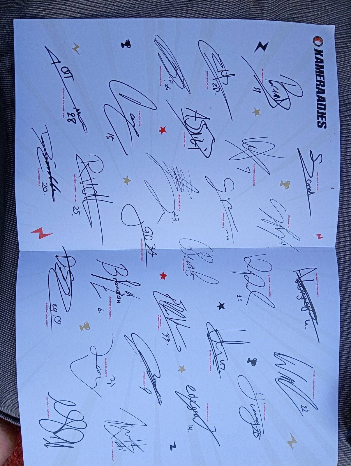Feyenoord Spelershandtekeningen 2025/2026 - Uniek Item!, Ophalen of Verzenden, Nieuw, Feyenoord, Poster, Plaatje of Sticker