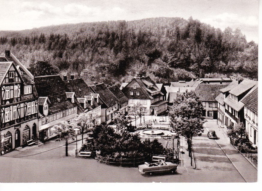 LAUTENTHAL/Oberharz,-Marktplatz. Cabrio-VW Kever. 20-08, Ophalen of Verzenden, 1940 tot 1960, Ongelopen, Duitsland