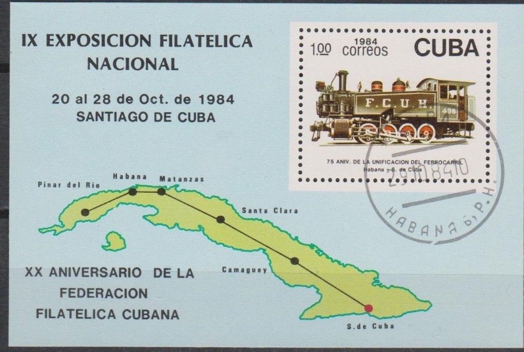 4289. Cuba Blok 87 gest. Postzegeltentoonstelling, Postzegels en Munten, Postzegels | Amerika, Ophalen of Verzenden, Gestempeld