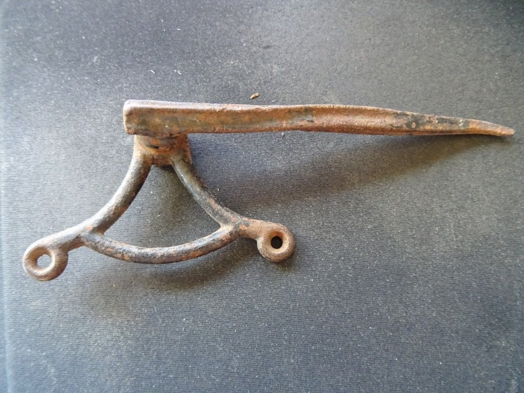 Antieke haak muurhaak van deurbel 16cm smeedijzeren haak, Ophalen of Verzenden