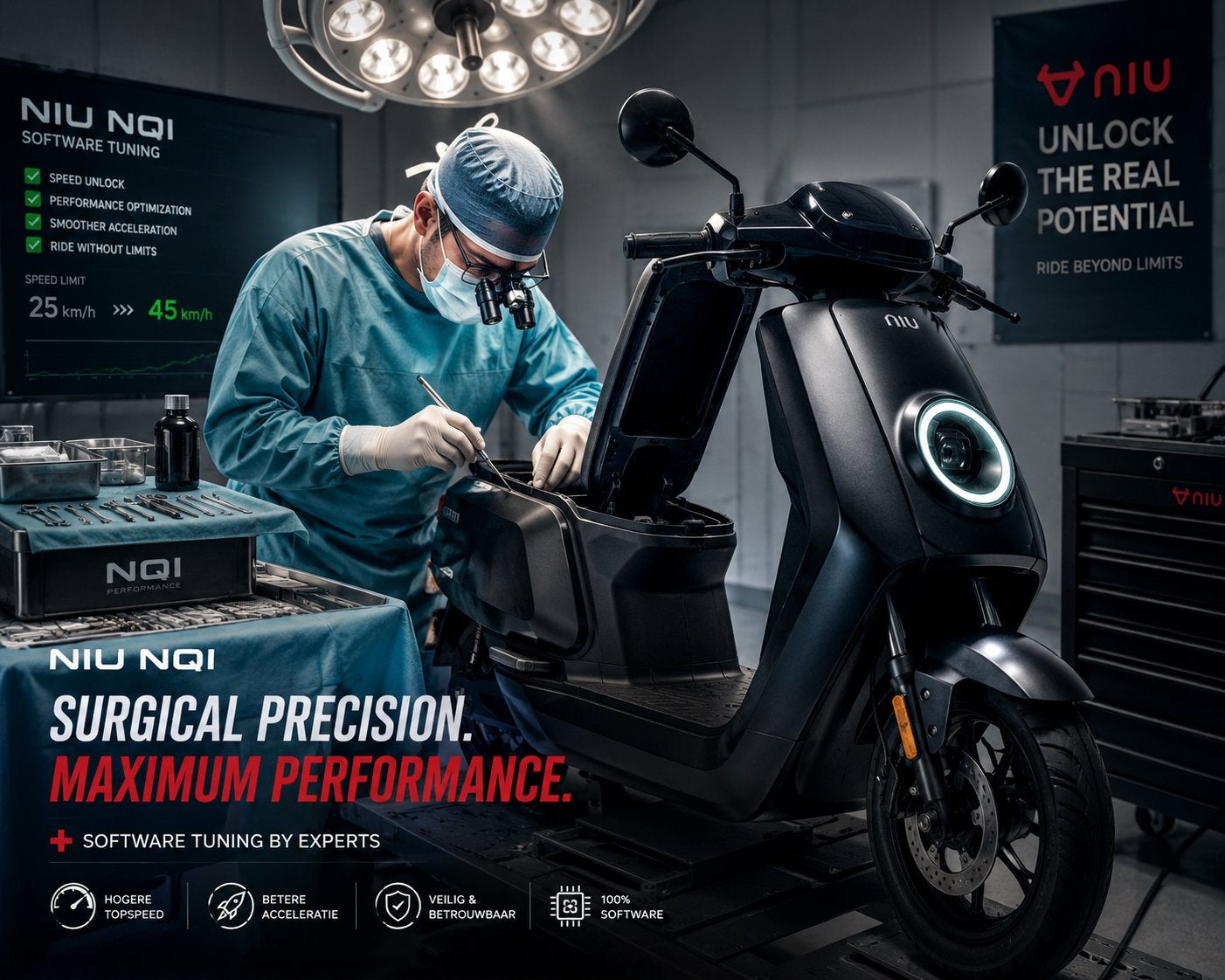 Reparatie opvoeren diagnose NIU Nqi N1s Mqi M+ Uqi GTS PRO, Ophalen