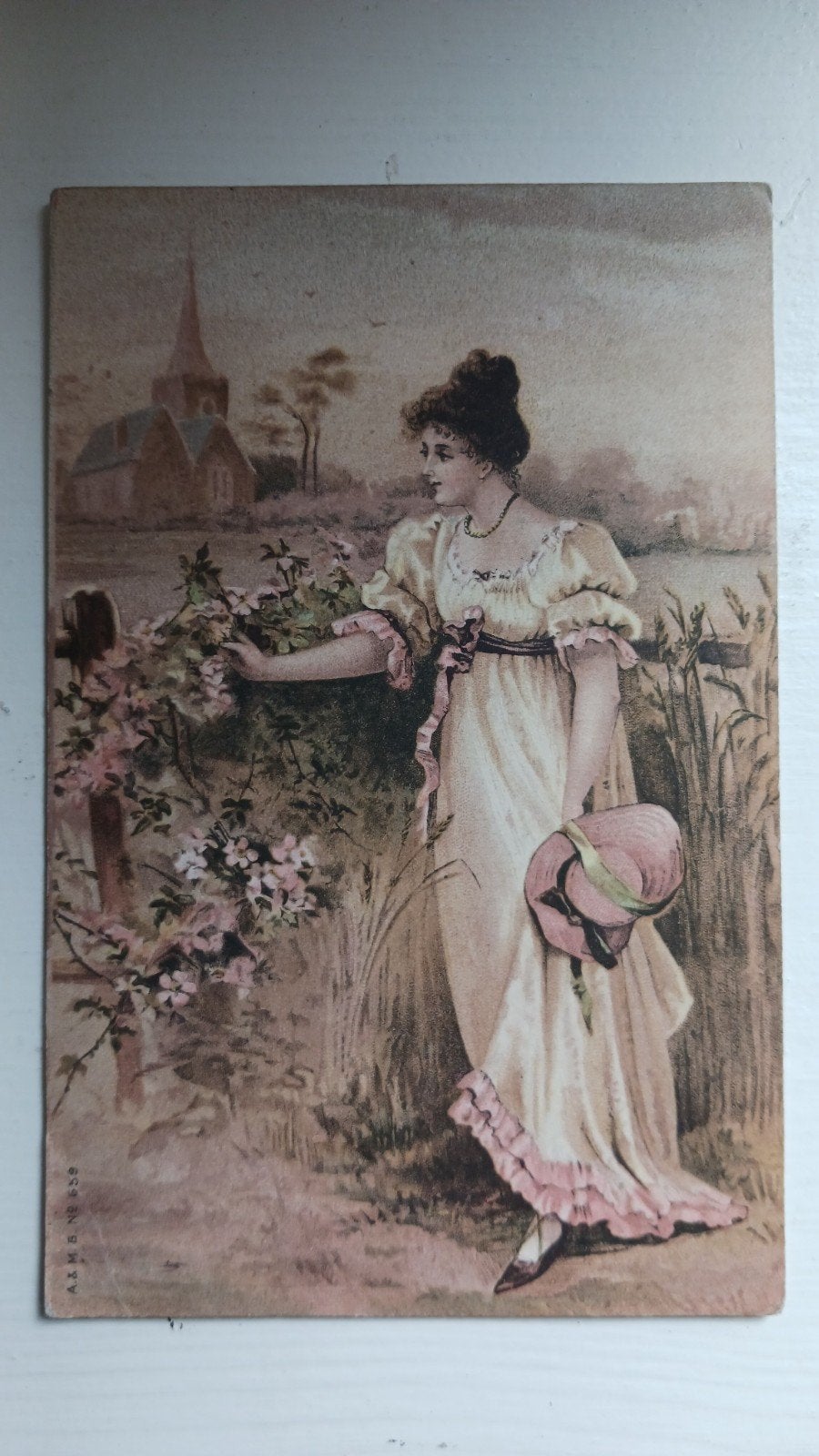 Oude kaart 1908,met mooie dame, Ophalen of Verzenden, Voor 1920, Gelopen