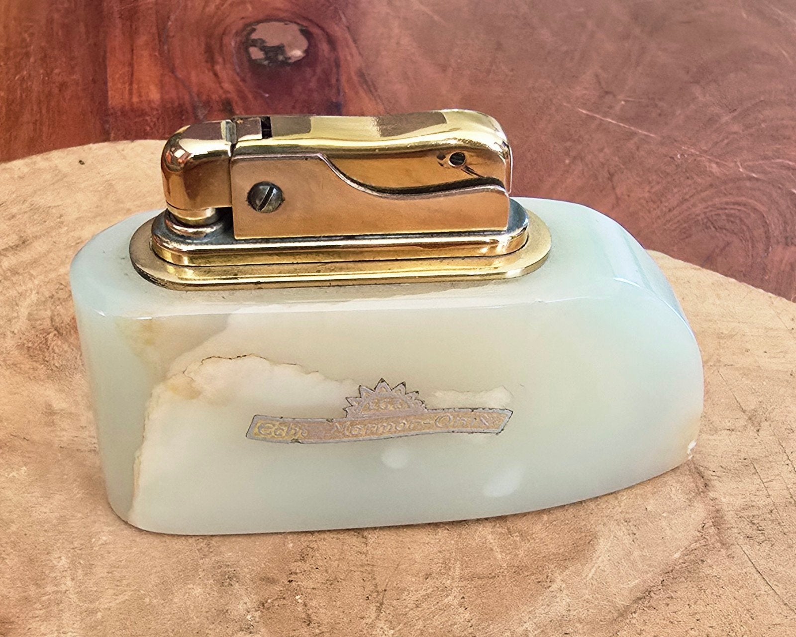 Vintage ECA Onyx-Marmer Tafelaansteker (Jaren '50/'60), Ophalen of Verzenden
