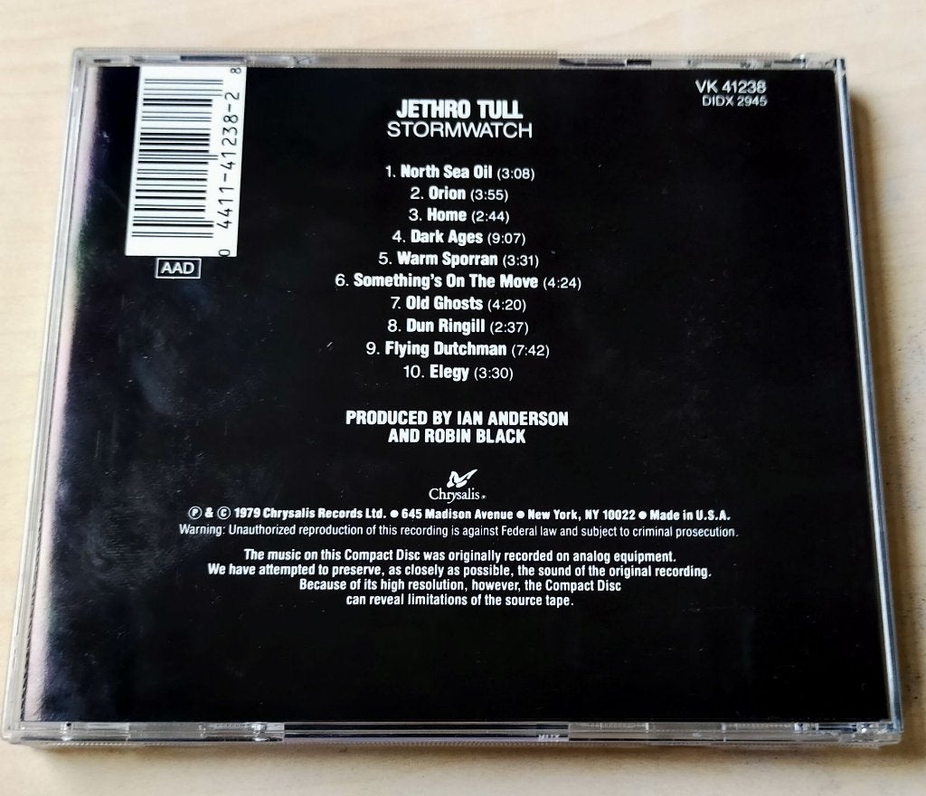 Jethro Tull - Stormwatch CD 1979/198? USA, Ophalen of Verzenden, Zo goed als nieuw, Progressive Rock