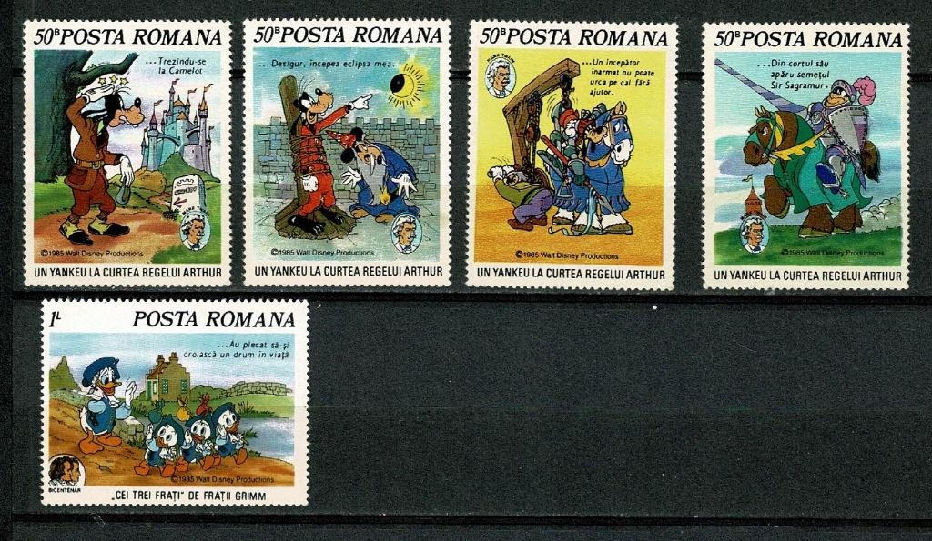 Roemenië : 1985 - Disney, Ophalen of Verzenden, Overige landen, Postfris