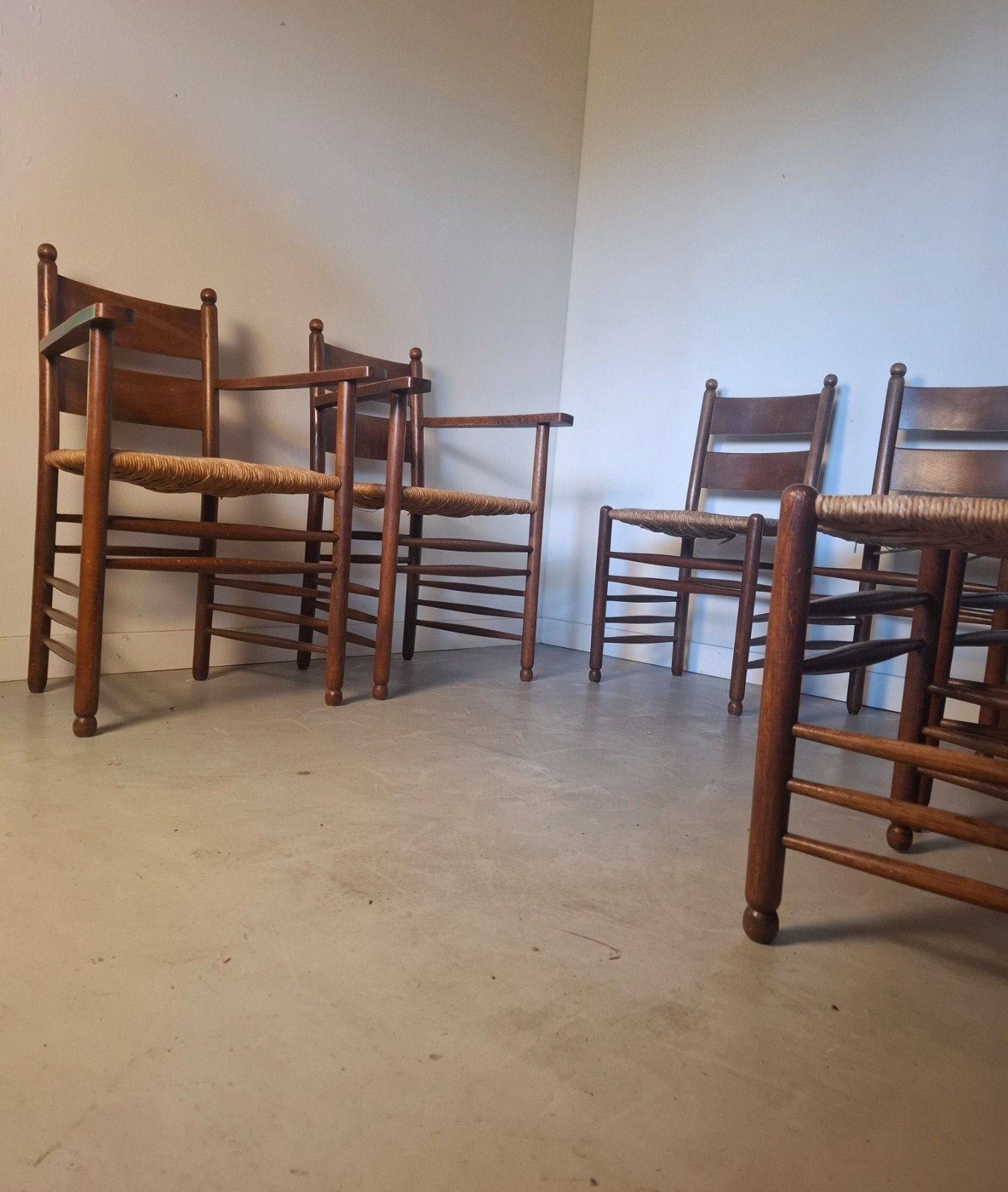 Antieke Arts & Crafts stoelen Willem Penaat stijl Set van 6, Ophalen of Verzenden