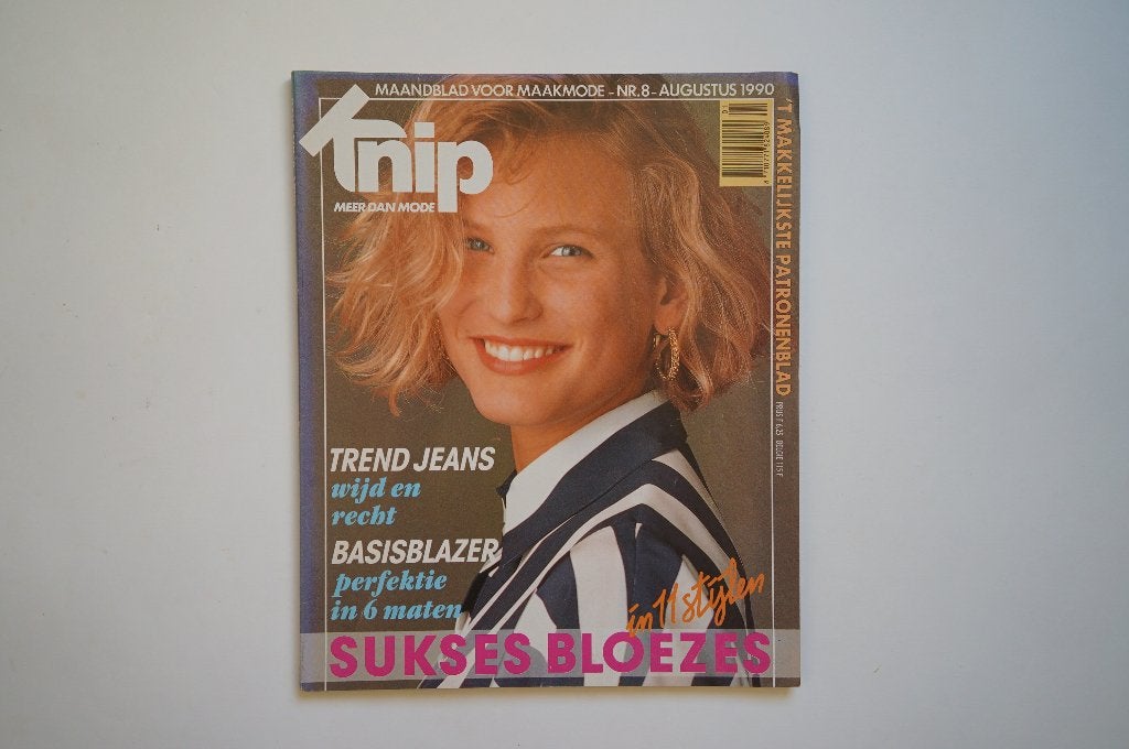 vintage knip patronenblad augustus 1990 jeans blazer, Hobby en Vrije tijd, Kledingpatronen, Vrouw, Ophalen of Verzenden, Knipmode