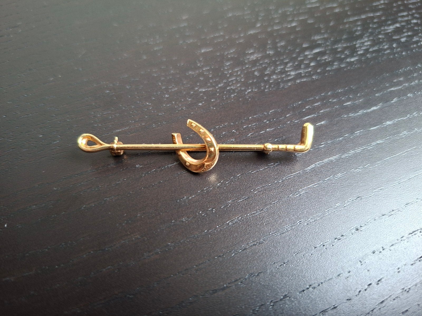 Gouden Paarden Broche/Speld 14 Karaat (585) - 1.9 gram, Sieraden, Tassen en Uiterlijk, Broches, Minder dan 4 cm, Ophalen of Verzenden