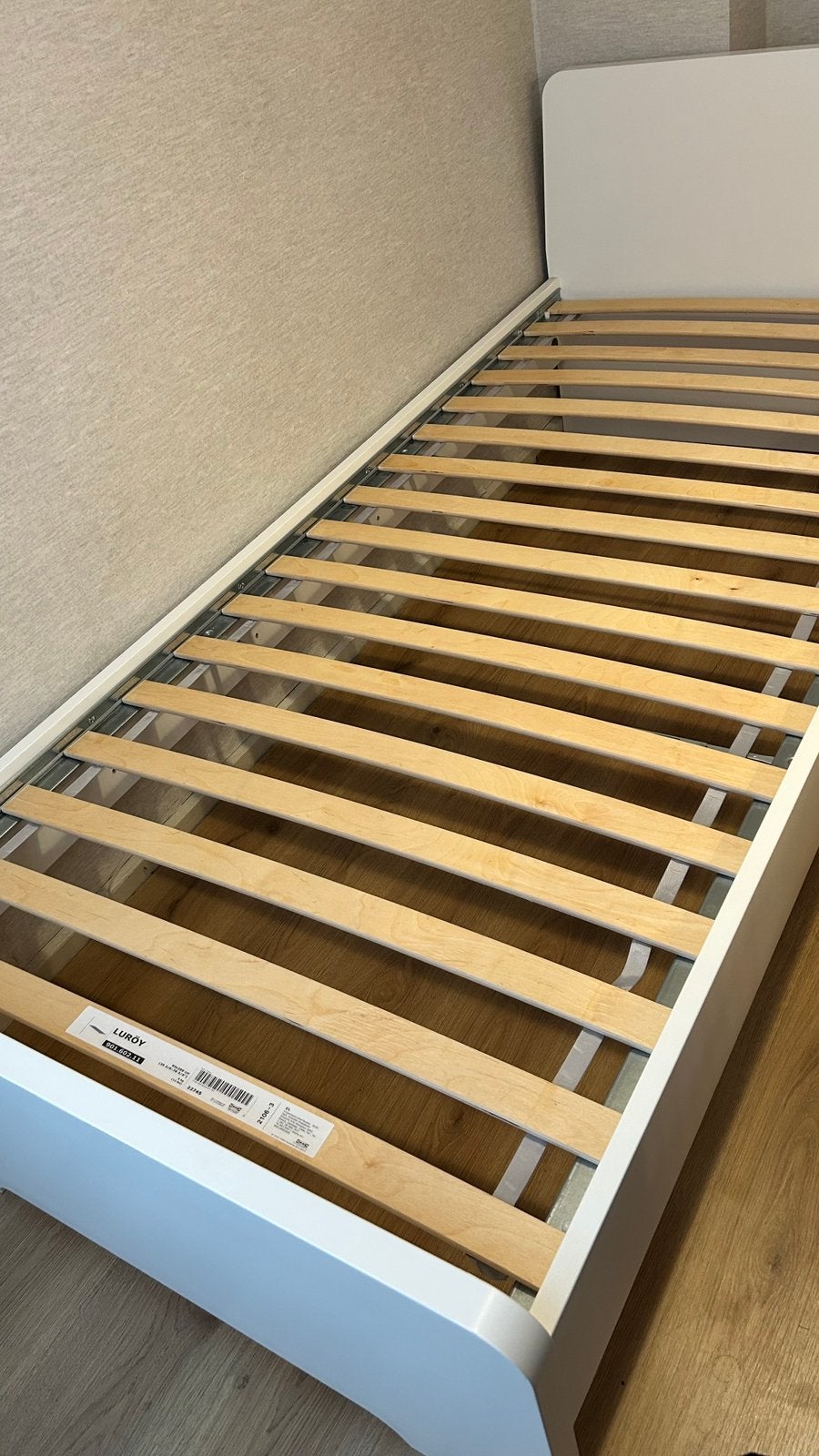 Bed met lattenbodem IKEA, Huis en Inrichting, Ophalen, 90 cm, Eenpersoons, Wit