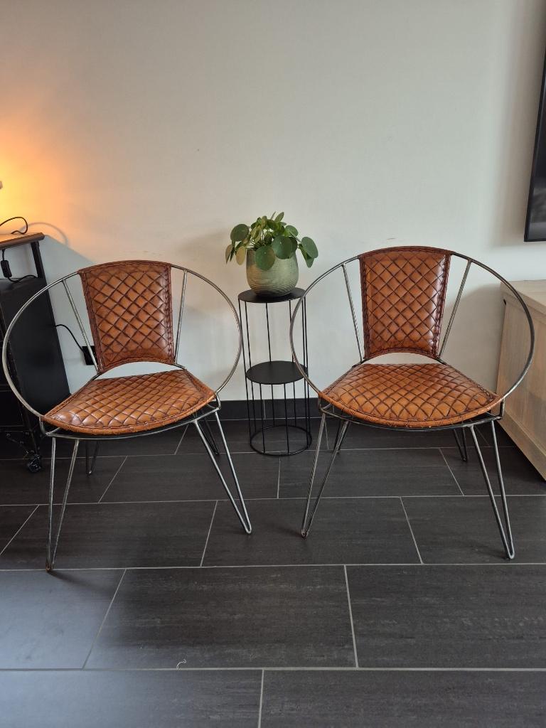 Vintage style fauteuil, Huis en Inrichting, Ophalen, Minder dan 75 cm, Leer, Zo goed als nieuw