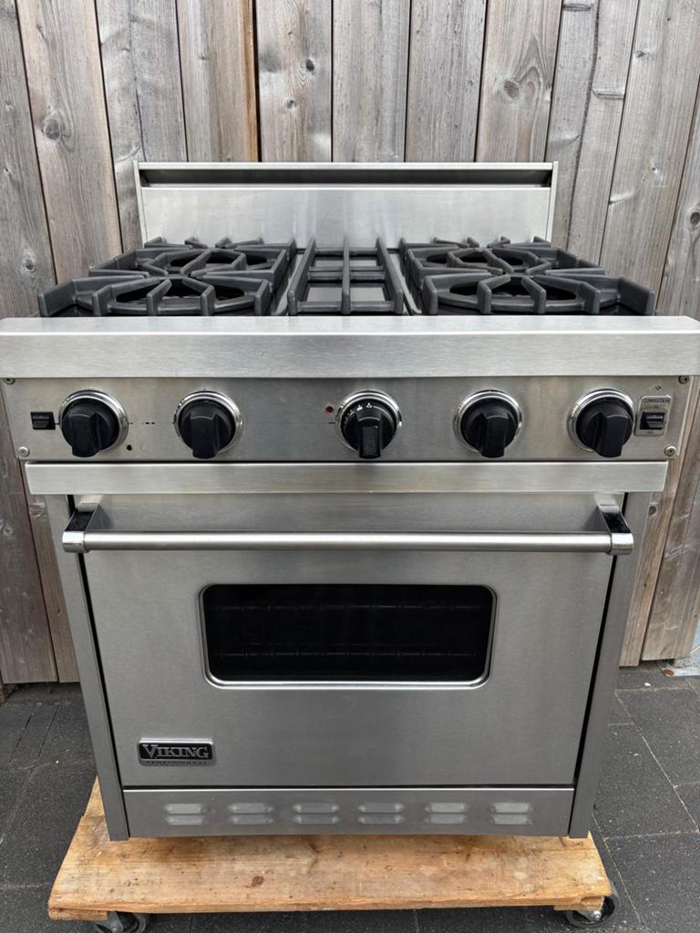 professionele Viking gasfornuis 76 cm, Witgoed en Apparatuur, Ophalen, 4 kookzones, Gas, Vrijstaand