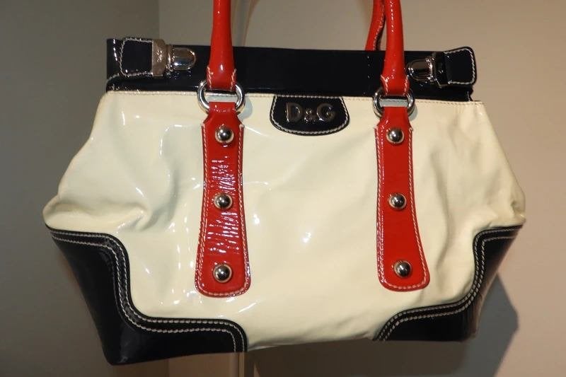 Dolce & Gabbana prachtige leren tas meerdere tinten lak, Verzenden, Gebruikt, Overige kleuren, Handtas
