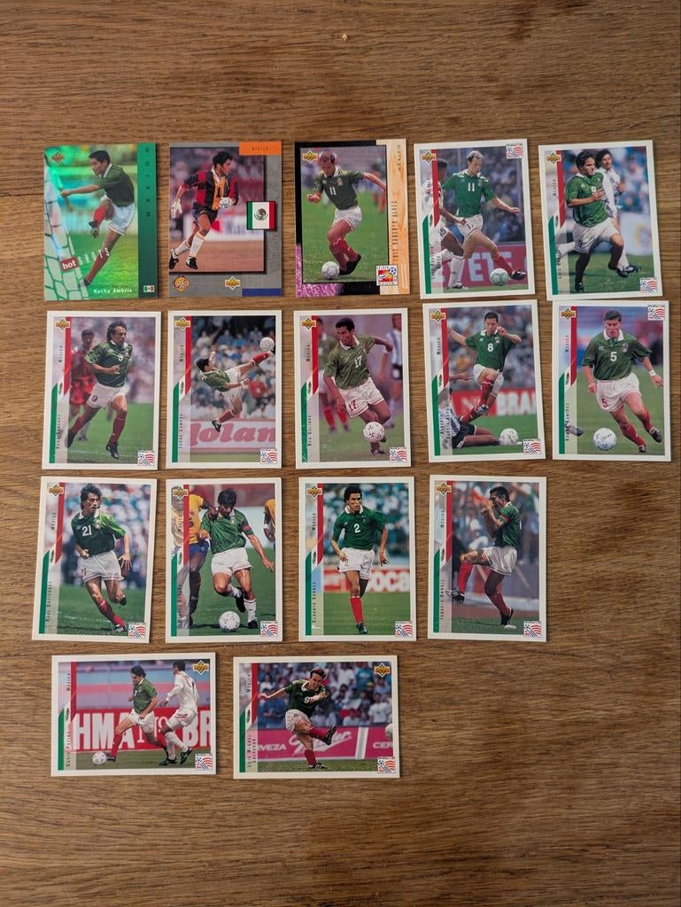 Upper Deck WK '94 Mexico Voetbalkaarten - 16 stuks, Verzamelen, Sportartikelen en Voetbal, Ophalen of Verzenden, Gebruikt, Buitenlandse clubs