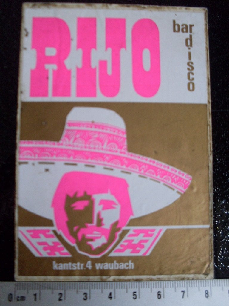 sticker bar disco Rijo logo waubach, Verzamelen, Verzenden, Zo goed als nieuw, Bedrijf of Vereniging