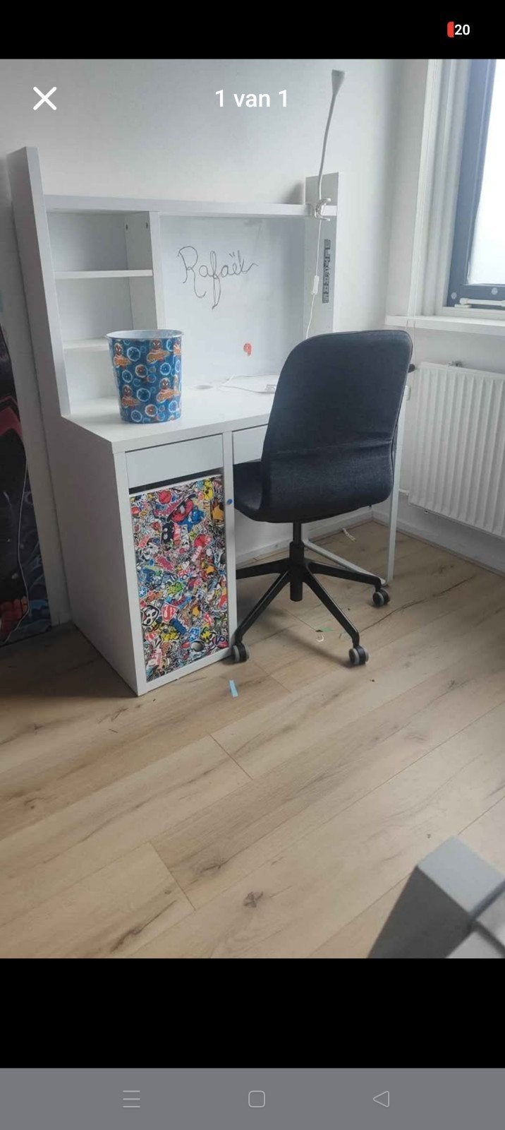 Bureau met bureaustoel - Ideaal voor thuiswerken of studeren, Huis en Inrichting, Bureaus, Gebruikt, Onbekend@voorbeeld.com, Met lades