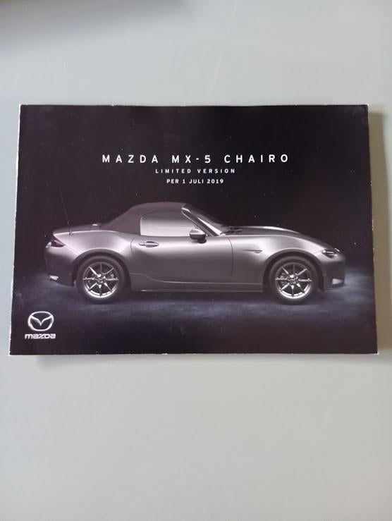 Mazda MX 5 Chairo Limited Version 1 / 7 / 2019 8 pag., Verzenden, Zo goed als nieuw, Mazda