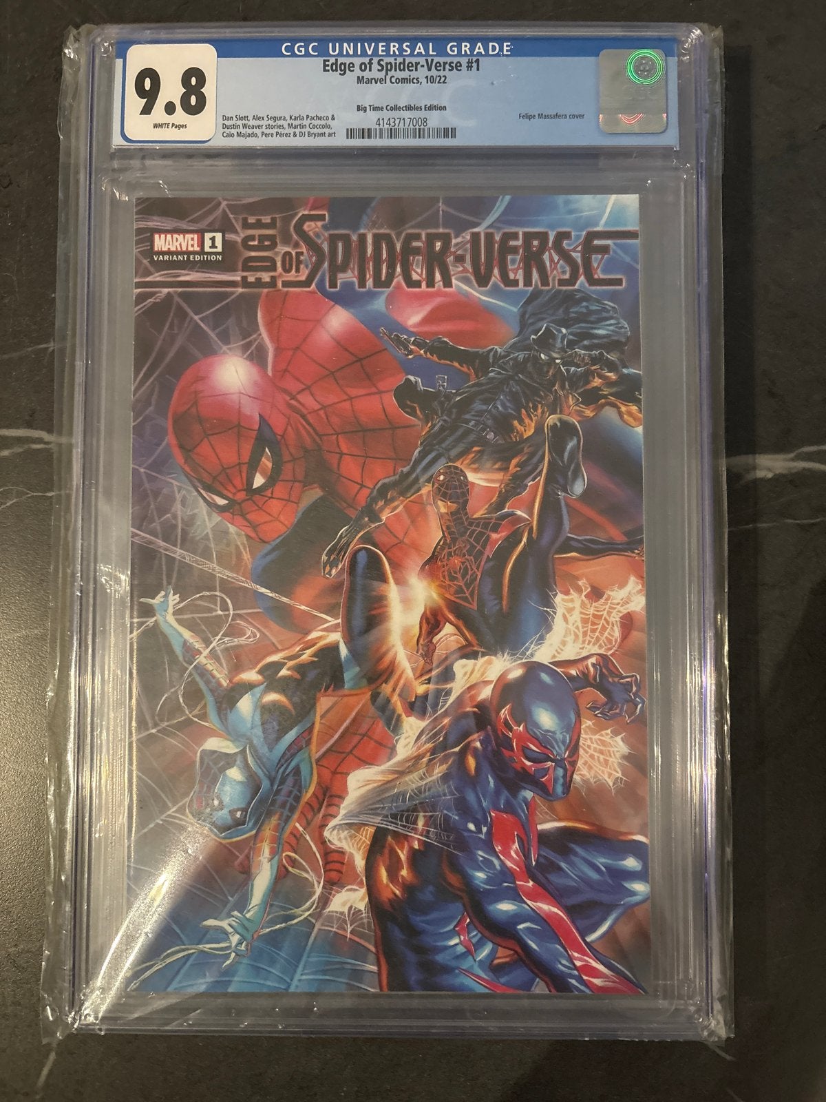 Edge of Spider-Verse #1 CGC 9.8 Variant Edition, Eén stripboek, Ophalen, Zo goed als nieuw