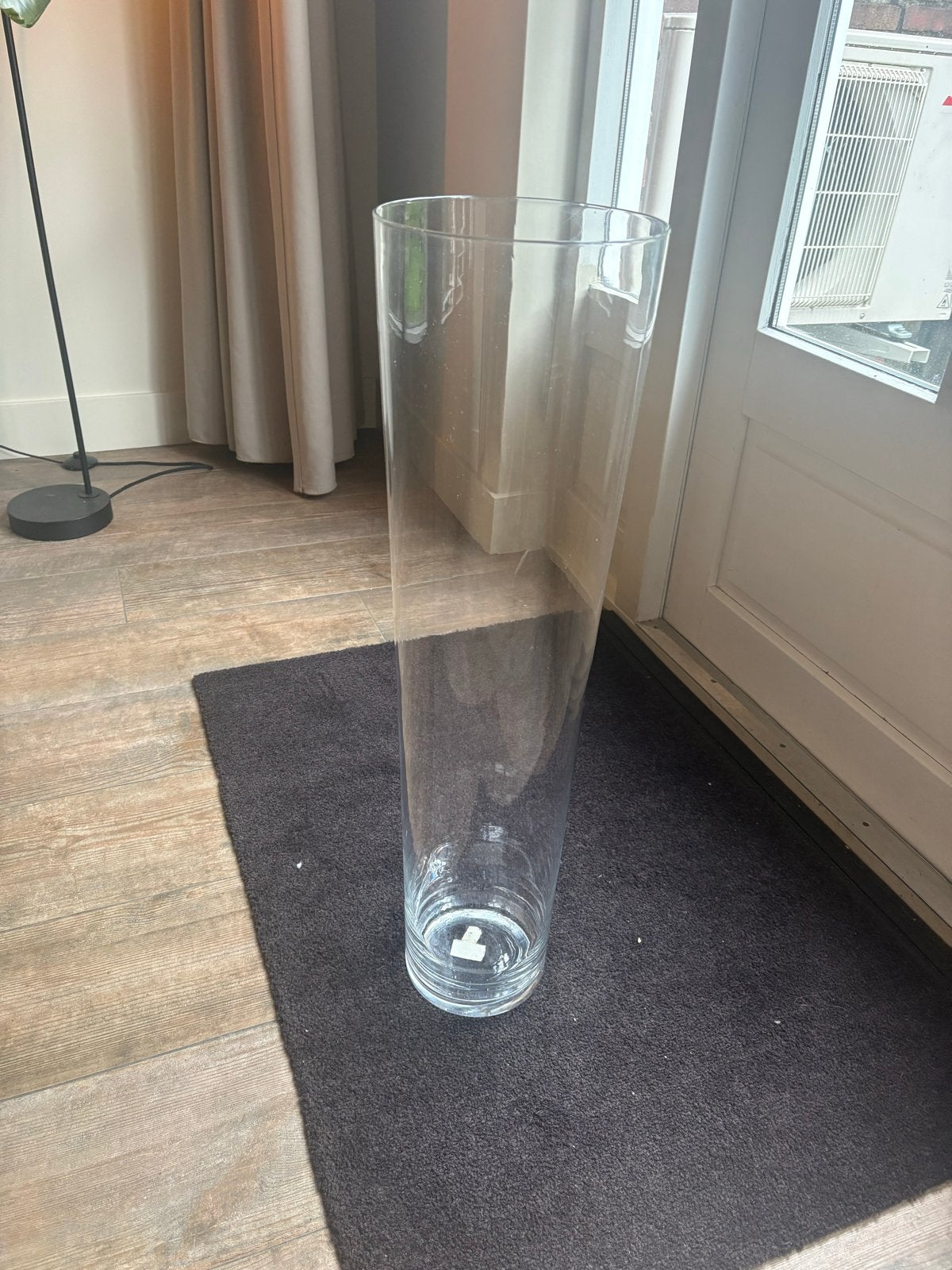 Grote glazen vaas 70 cm hoog,, Huis en Inrichting, Woonaccessoires | Vazen, Ophalen, Zo goed als nieuw, Transparant, Glas