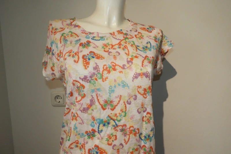 Zadig & Voltaire shirt kleurrijke vlinders schedel print S, Zadig & Voltaire, Overige kleuren, Verzenden, Korte mouw