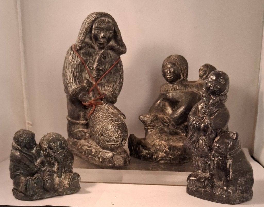 Inuit Eskimo Art 2x Nuvuk Canada, Ophalen of Verzenden, Gebruikt, Mens