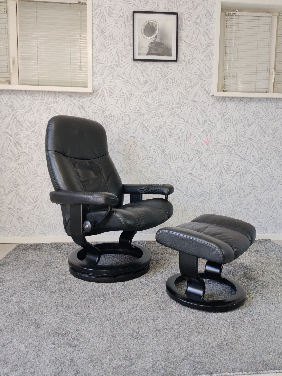 Stressless Consul leren design relax fauteuil met hocker, Sykkylven, Noorwegen, Modern, Comfort, Leer, Ophalen of Verzenden