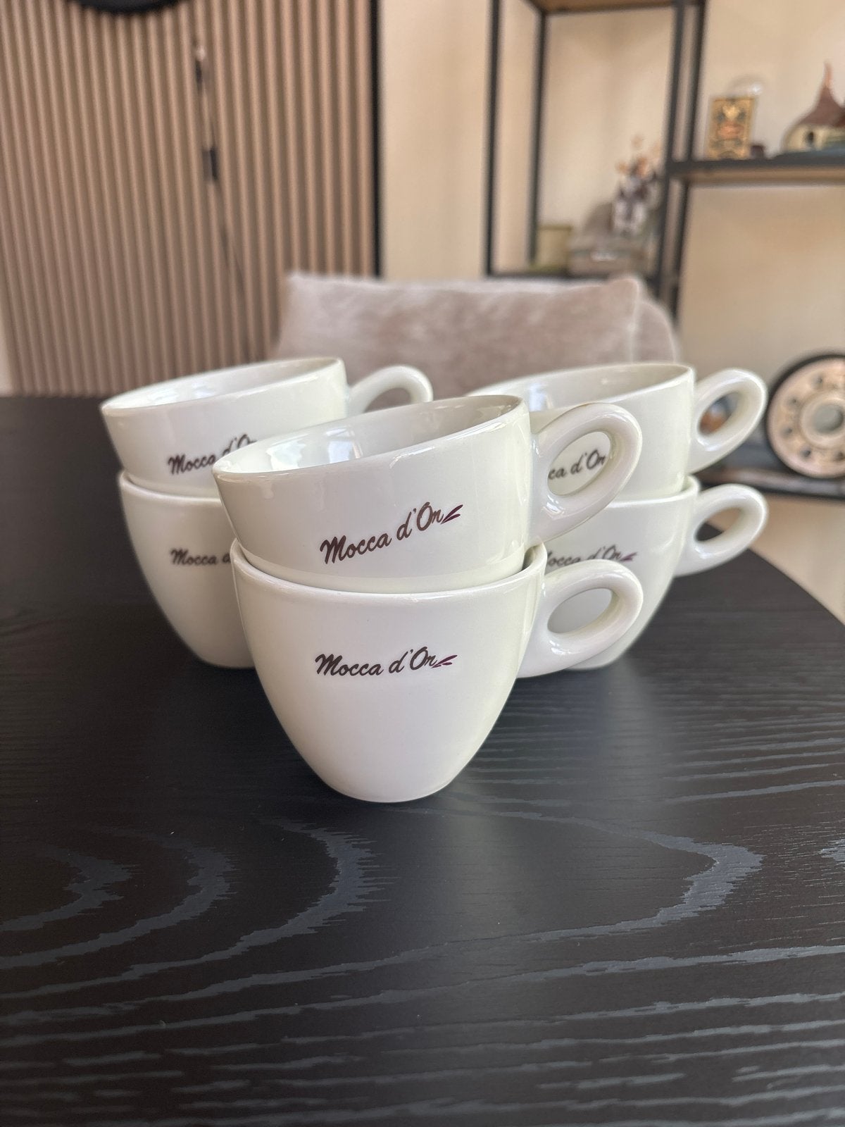 Mocca d'Or espresso kopjes - set van 6, Ophalen, Keramiek, Zo goed als nieuw, Effen