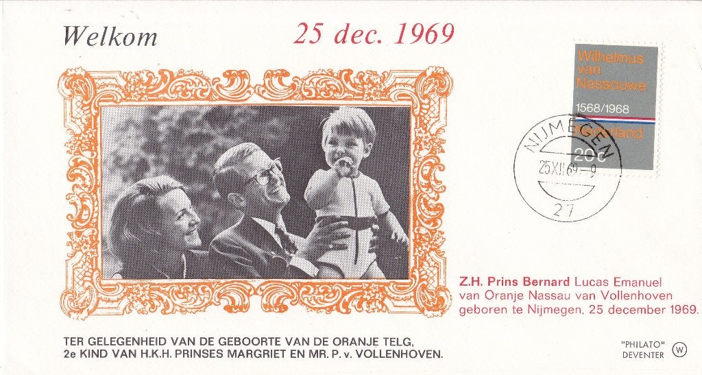 Geboorte Z.H. Prins Bernhard – 25 december 1969, Verzenden, Envelop