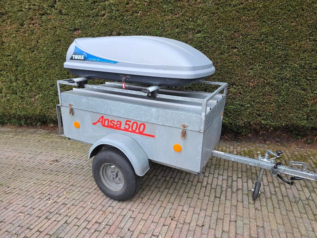 Ansa 500 bagagewagen incl thule dakkoffer. Viskar,, Ophalen